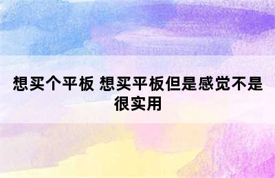 想买个平板 想买平板但是感觉不是很实用